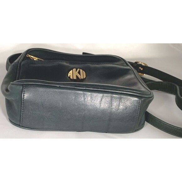 Anne Klein II Purse Monogram Tuscany Green Soft Leather Handbag Shoulder Bag 8" - Picture 8 of 10